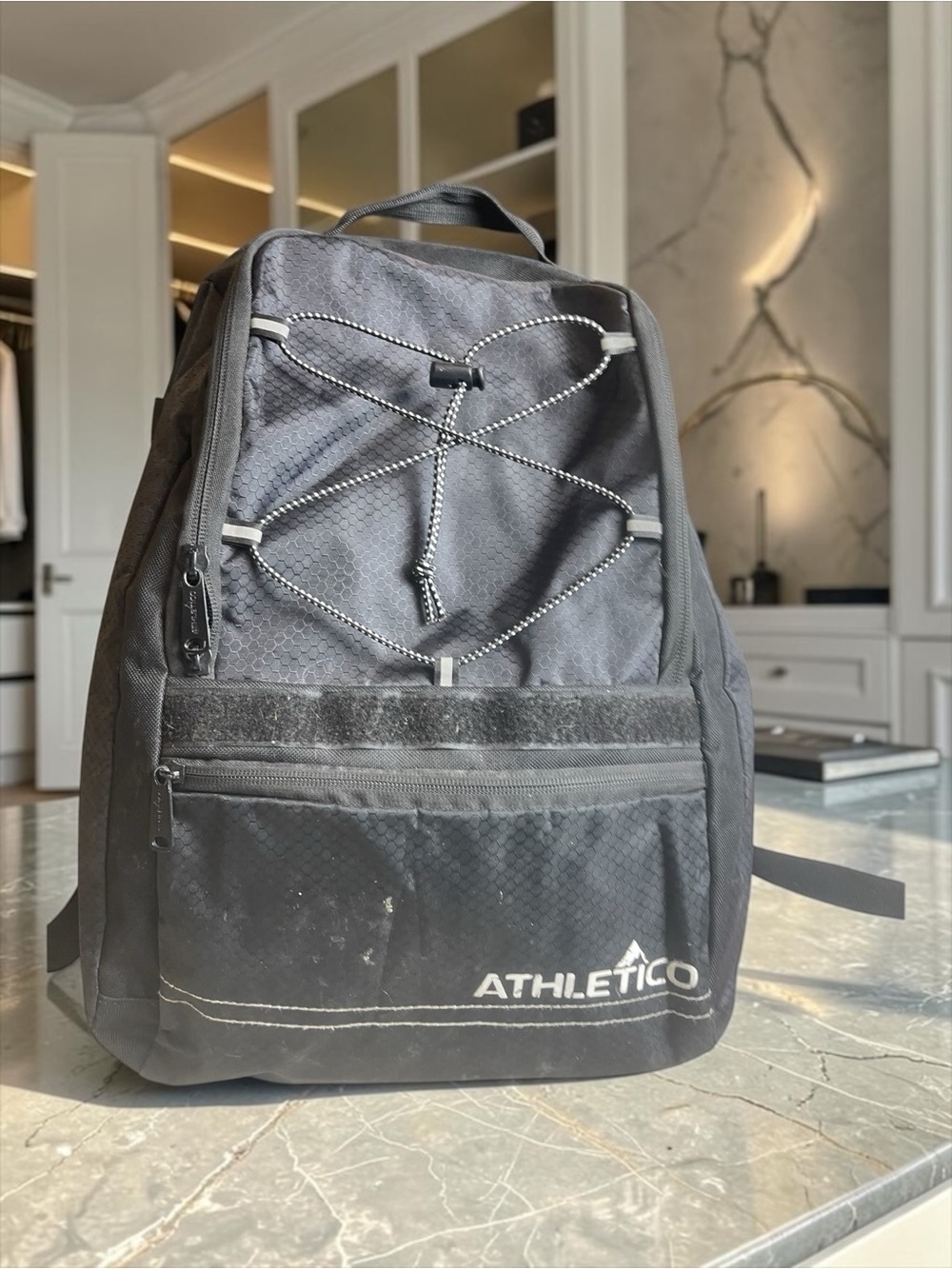 Athleta Black Men’s Backpack with Front Bungee Cord